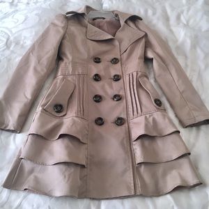 Beautiful ruffle trench coat!